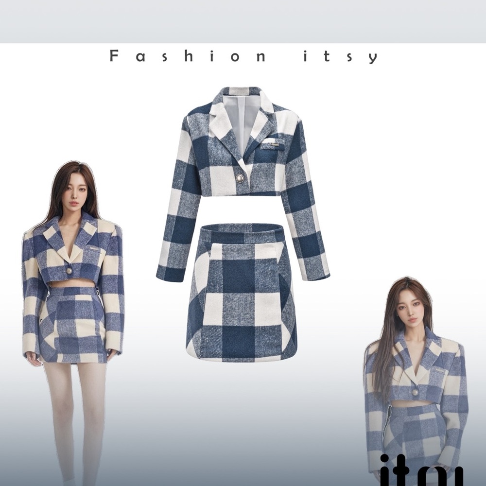 designer blazer &skirt set